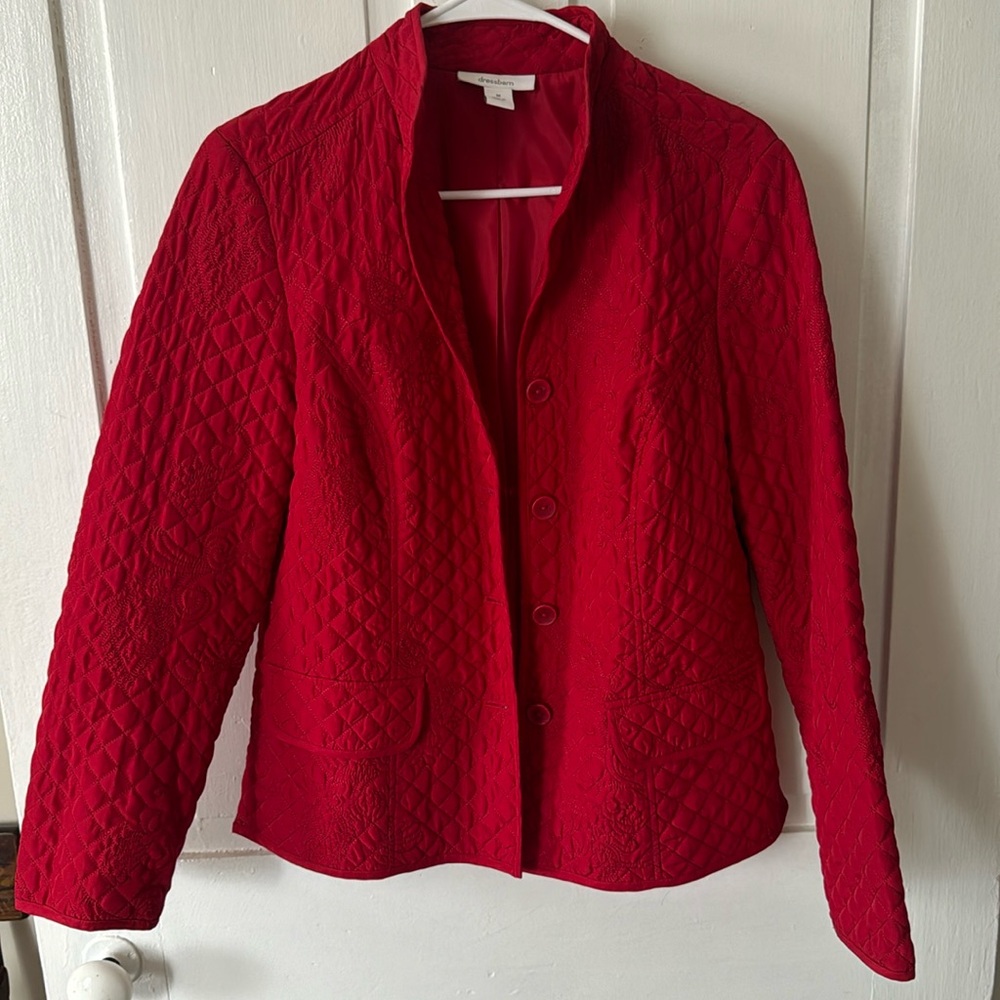 Dress Barn Red Quilted Jacket